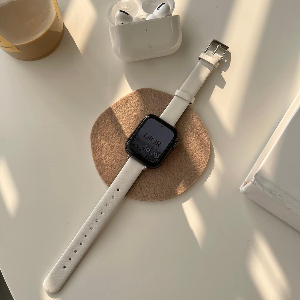 ★人気★ シンプル モダン 本革バンド apple watch バンド givgiv 38mm/40mm/41mm用 white