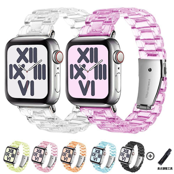 Resin clear 透明 スチール Apple Watch バンド＃ givgiv – 4MiLi