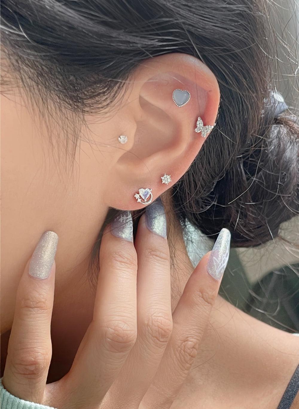 ロマンスブルー蝶々ピアッシング(4 set) Piercing bling moon