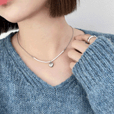 サージカルスチールハート真珠ネックレス necklace oh-kim