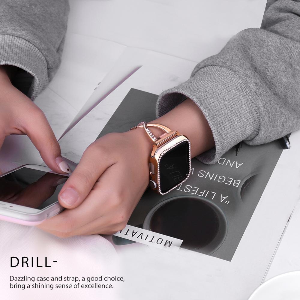 【セット】キュービック スリム チェーン バンド&キュービック保護ケース Apple Watch apple watch バンド givgiv