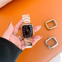 【セット】メタル ギザギザ チェーンバンド+TPUケース # アップルオッチ apple watch バンド givgiv