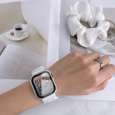 【セット】シンプル シュシュ ソロループ + ヘアシュシュセット apple watch バンド givgiv ホワイト(セット) For 38MM And 40MM