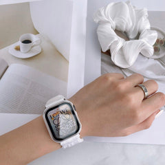 【セット】シンプル シュシュ ソロループ + ヘアシュシュセット apple watch バンド givgiv ホワイト(セット) For 38MM And 40MM