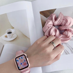 【セット】シンプル シュシュ ソロループ + ヘアシュシュセット apple watch バンド givgiv スモークピンク(セット) For 38MM And 40MM