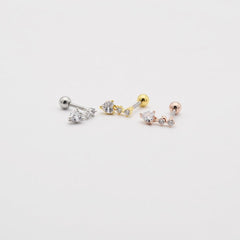 シンプル ハートキュービック ドロップ ピアッシング Piercing 10000won