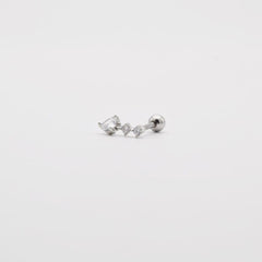 シンプル ハートキュービック ドロップ ピアッシング Piercing 10000won