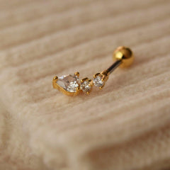 シンプル ハートキュービック ドロップ ピアッシング Piercing 10000won