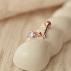 シンプル ハートキュービック ドロップ ピアッシング Piercing 10000won