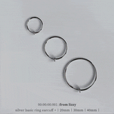 シルバーベーシックリングイヤリングイヤーカフ Iyaringu from lizzy