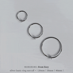 シルバーベーシックリングイヤリングイヤーカフ Iyaringu from lizzy
