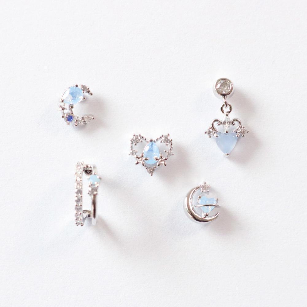 Silver Fill Blue (ピアス/ピアッシング) Piercing bling moon