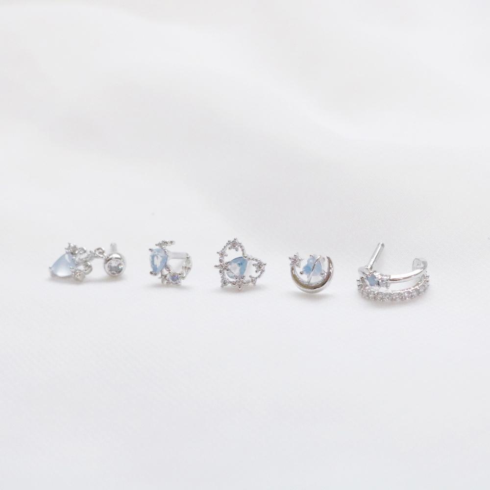 Silver Fill Blue (ピアス/ピアッシング) Piercing bling moon