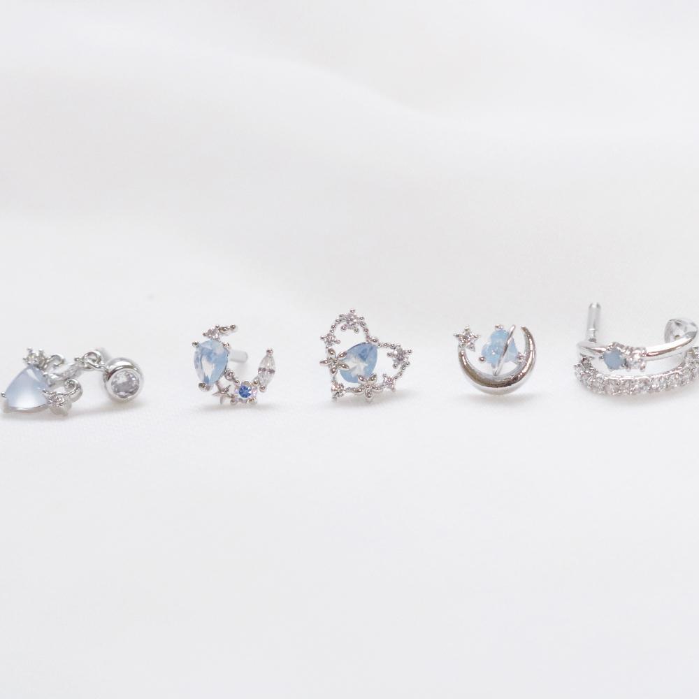 Silver Fill Blue (ピアス/ピアッシング) Piercing bling moon