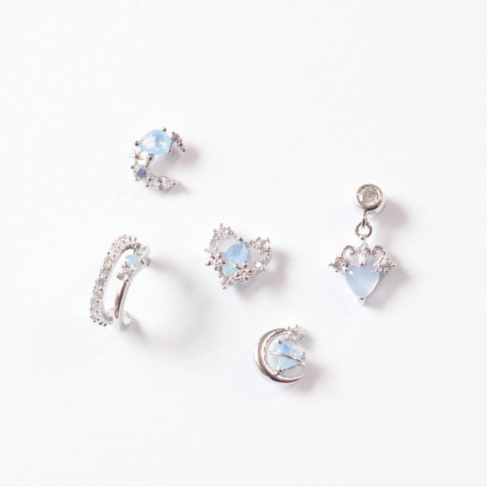 Silver Fill Blue (ピアス/ピアッシング) Piercing bling moon