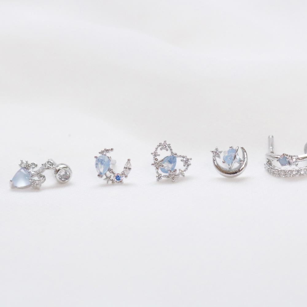 Silver Fill Blue (ピアス/ピアッシング) Piercing bling moon