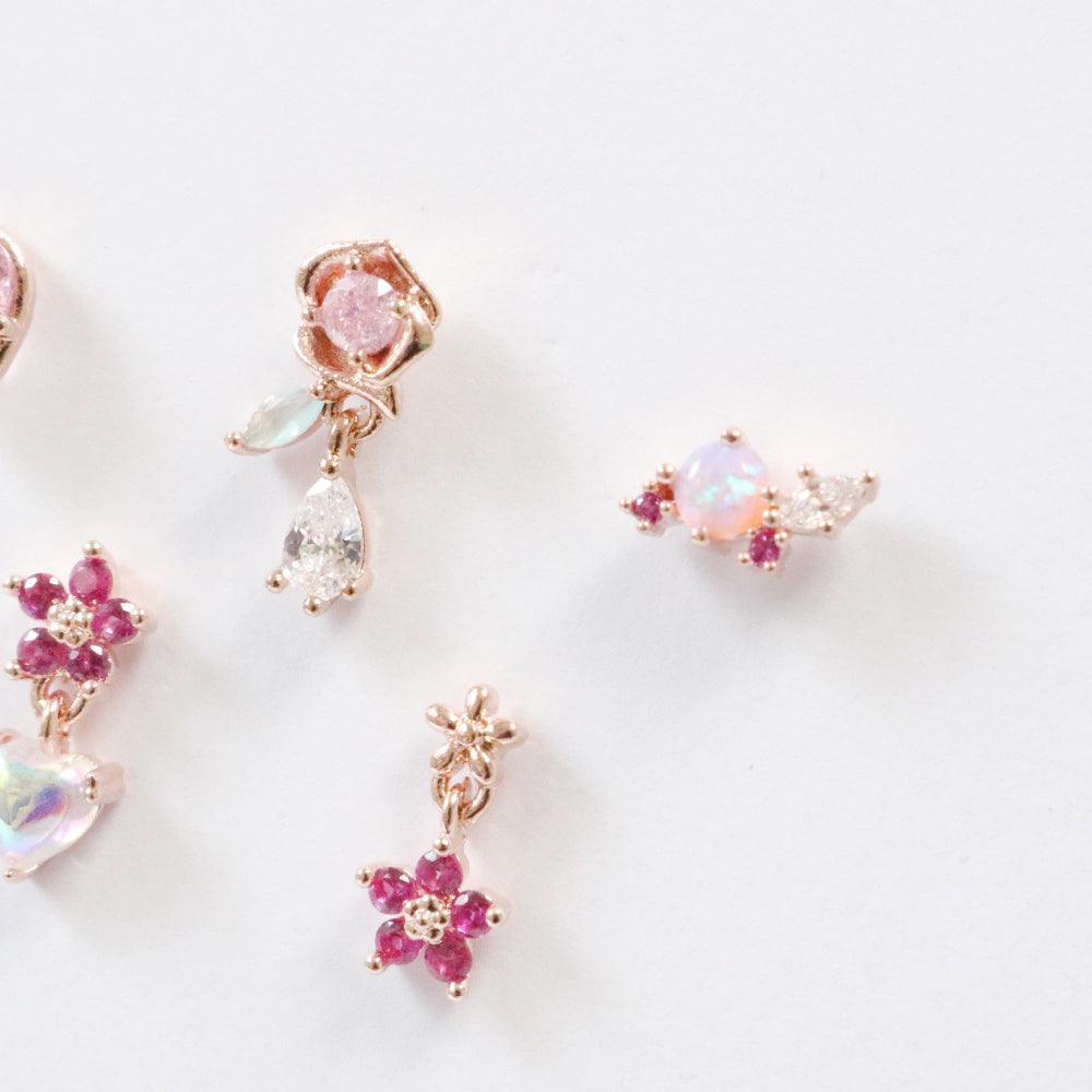 Spring Pink Flower (ピアス/ピアッシング) Piercing bling moon