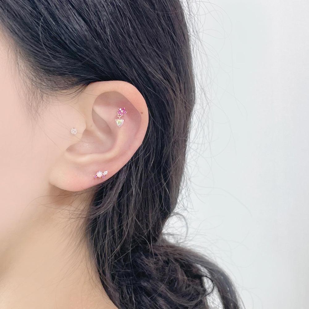 Spring Pink Flower (ピアス/ピアッシング) Piercing bling moon