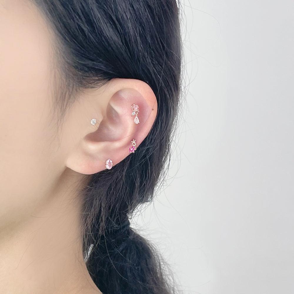 Spring Pink Flower (ピアス/ピアッシング) Piercing bling moon