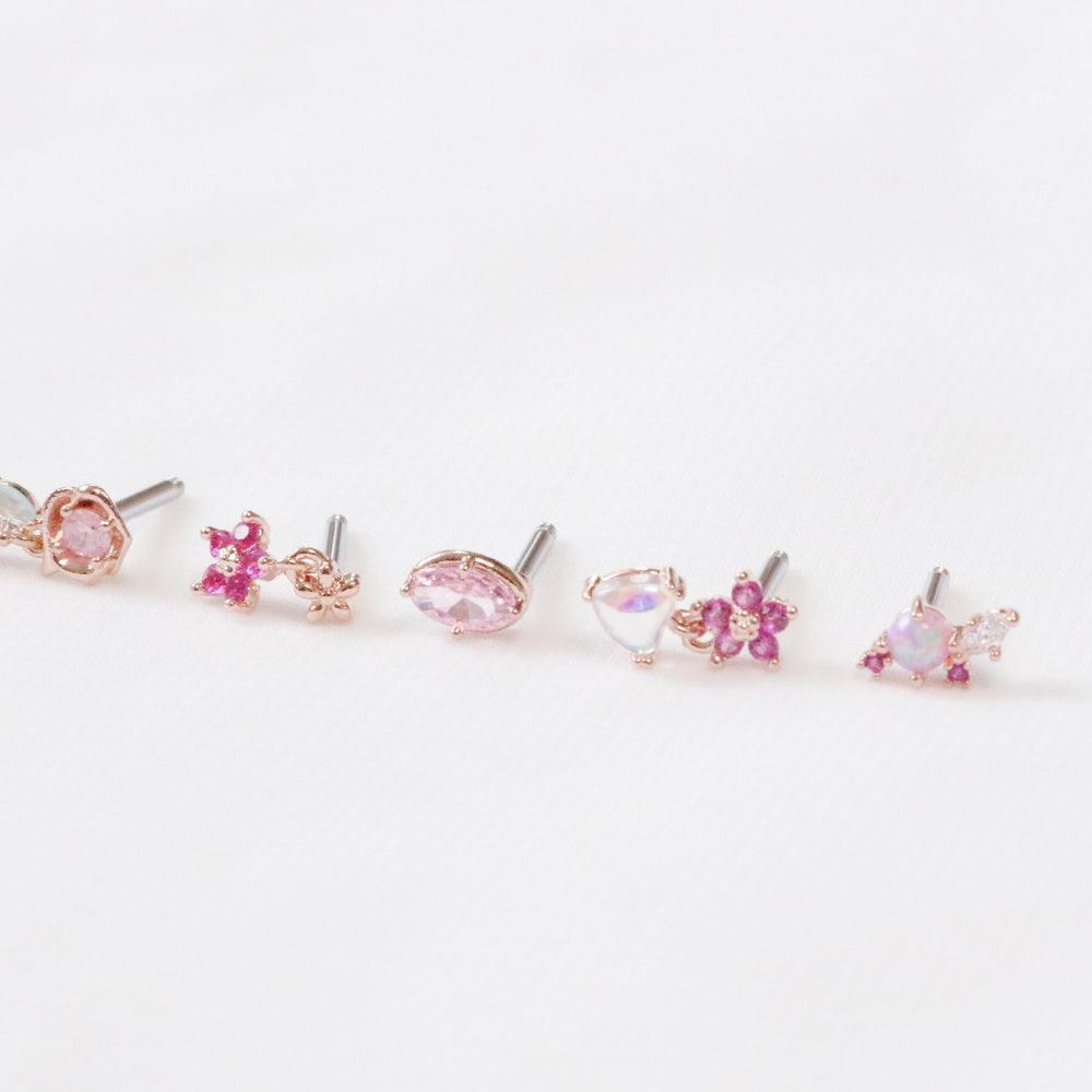 Spring Pink Flower (ピアス/ピアッシング) Piercing bling moon