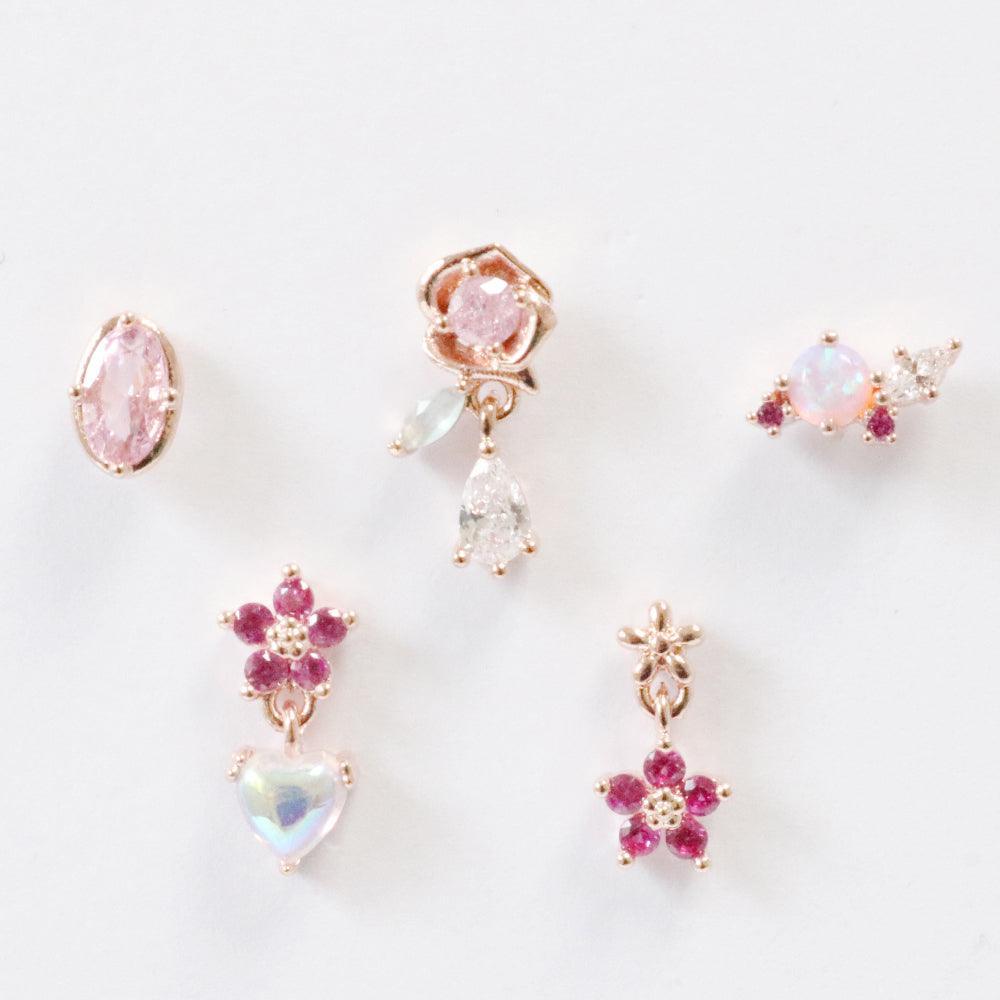 Spring Pink Flower (ピアス/ピアッシング) Piercing bling moon