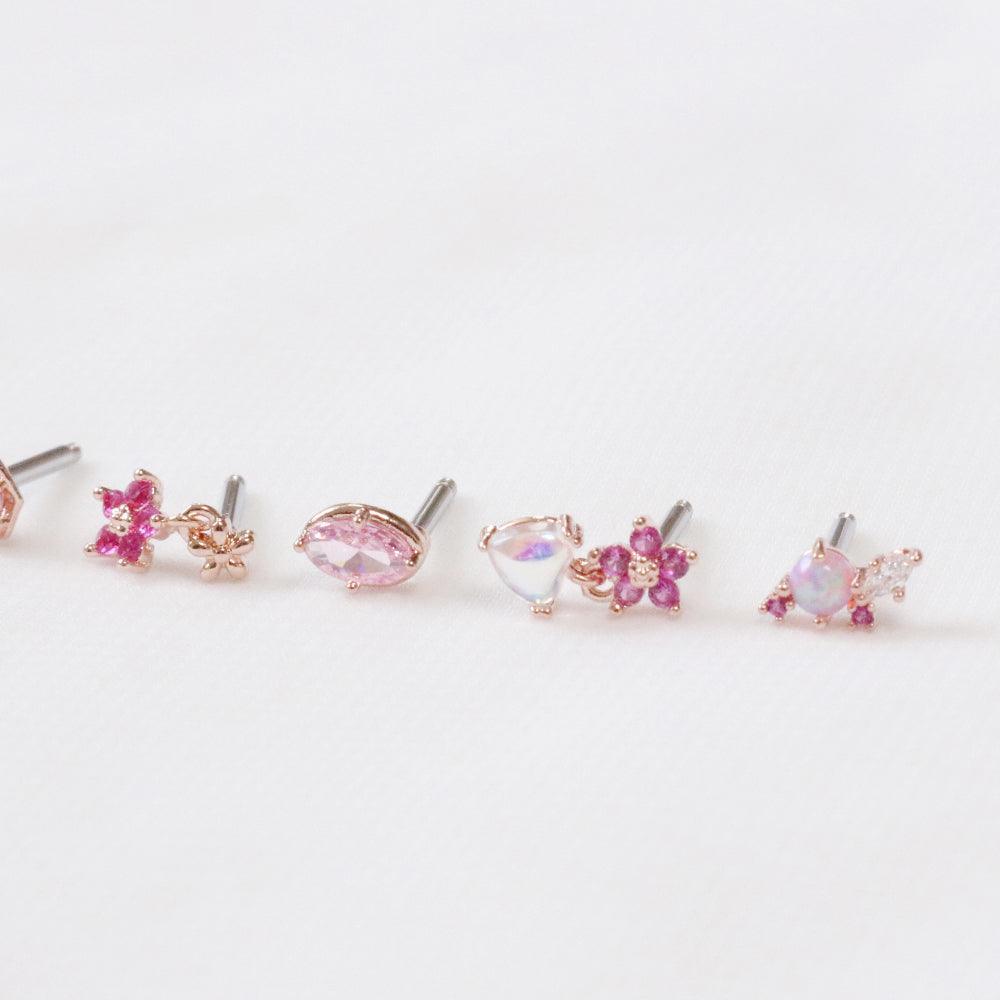 Spring Pink Flower (ピアス/ピアッシング) Piercing bling moon