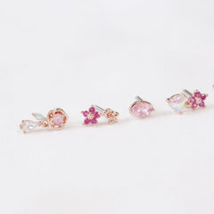 Spring Pink Flower (ピアス/ピアッシング) Piercing bling moon