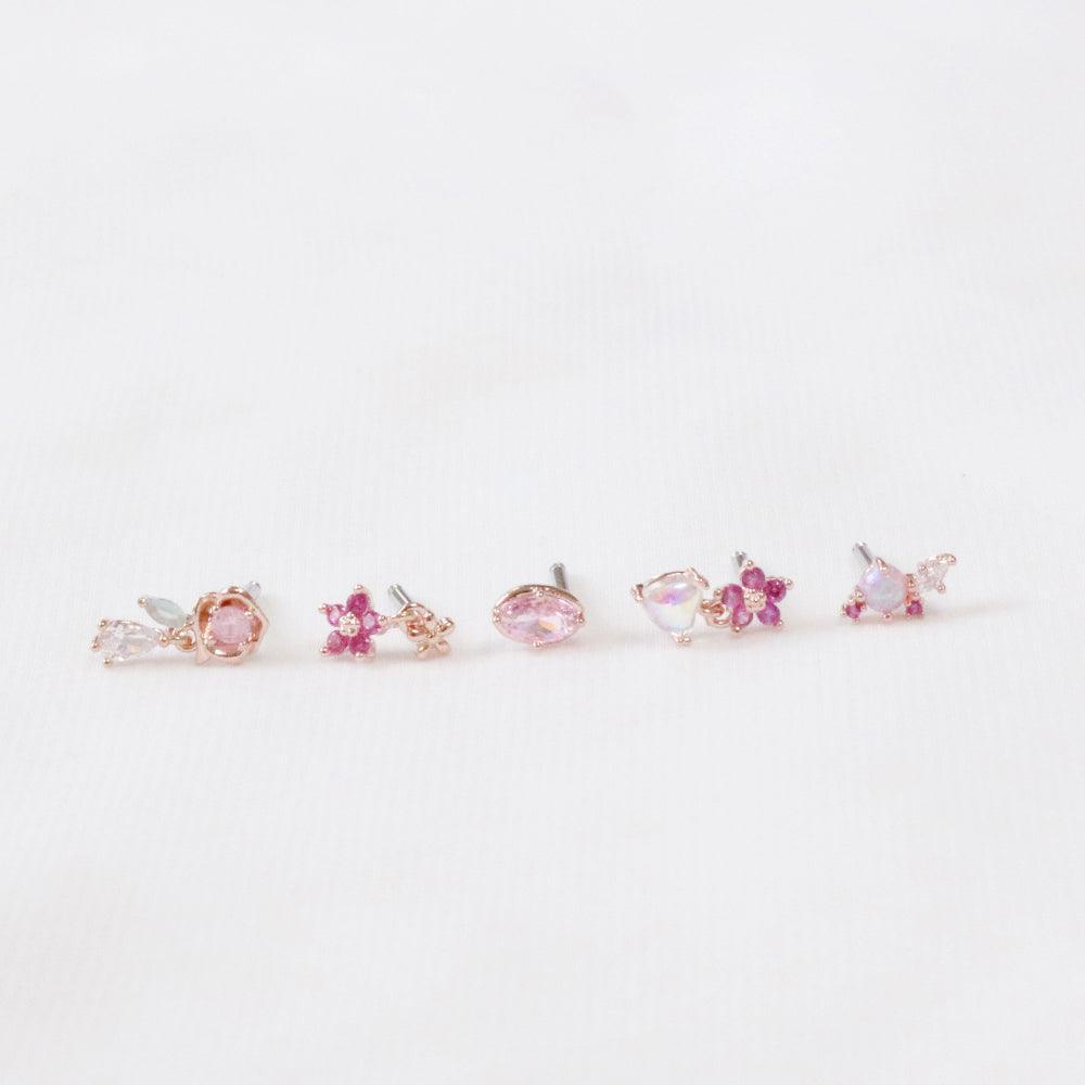 Spring Pink Flower (ピアス/ピアッシング) Piercing bling moon