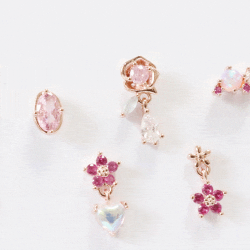 Spring Pink Flower (ピアス/ピアッシング) Piercing bling moon