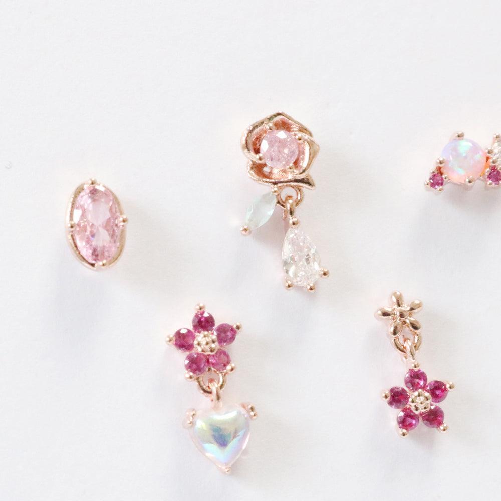 Spring Pink Flower (ピアス/ピアッシング) Piercing bling moon