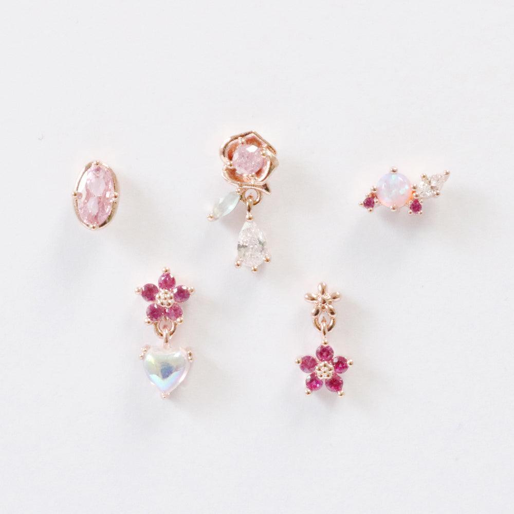 Spring Pink Flower (ピアス/ピアッシング) Piercing bling moon