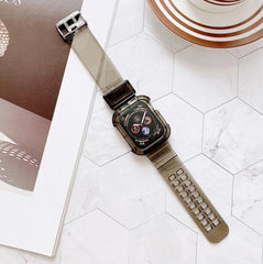 Summer Day クリアー 透明 Apple Watch バンド (Black) apple watch バンド givgiv