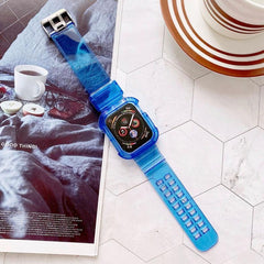 Summer Day クリアー 透明 Apple Watch バンド (Blue) apple watch バンド givgiv