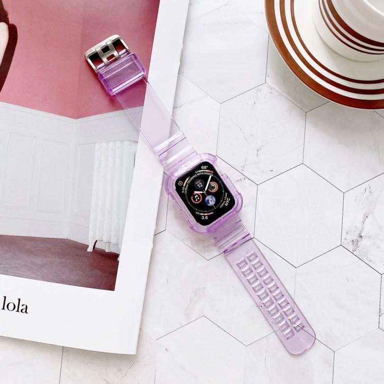 Summer Day クリアー 透明 Apple Watch バンド (Purple) apple watch バンド givgiv