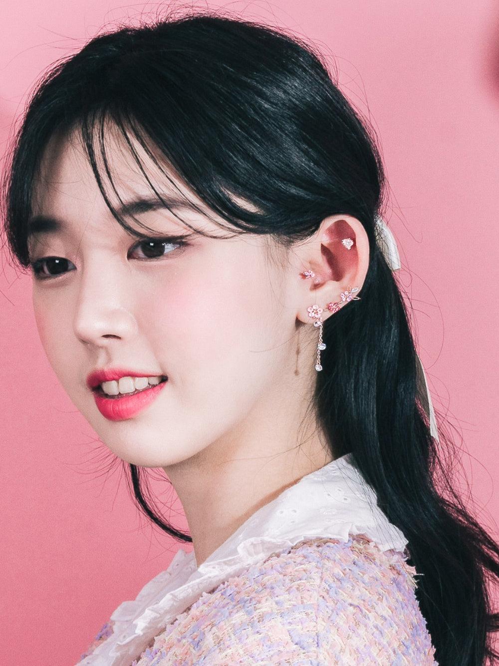 Sunny side upイヤーカフ&ピアス Earrings pink-rocket