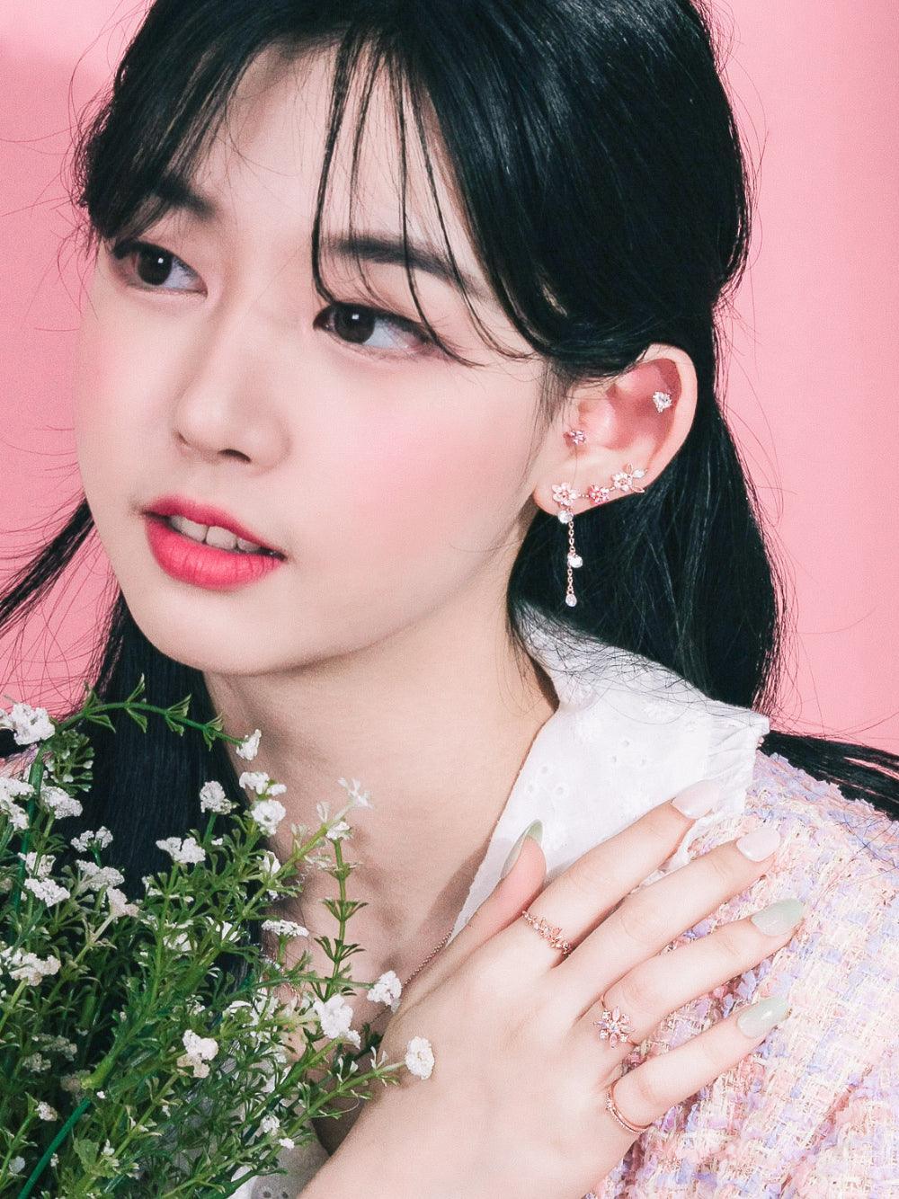 Sunny side upイヤーカフ&ピアス Earrings pink-rocket