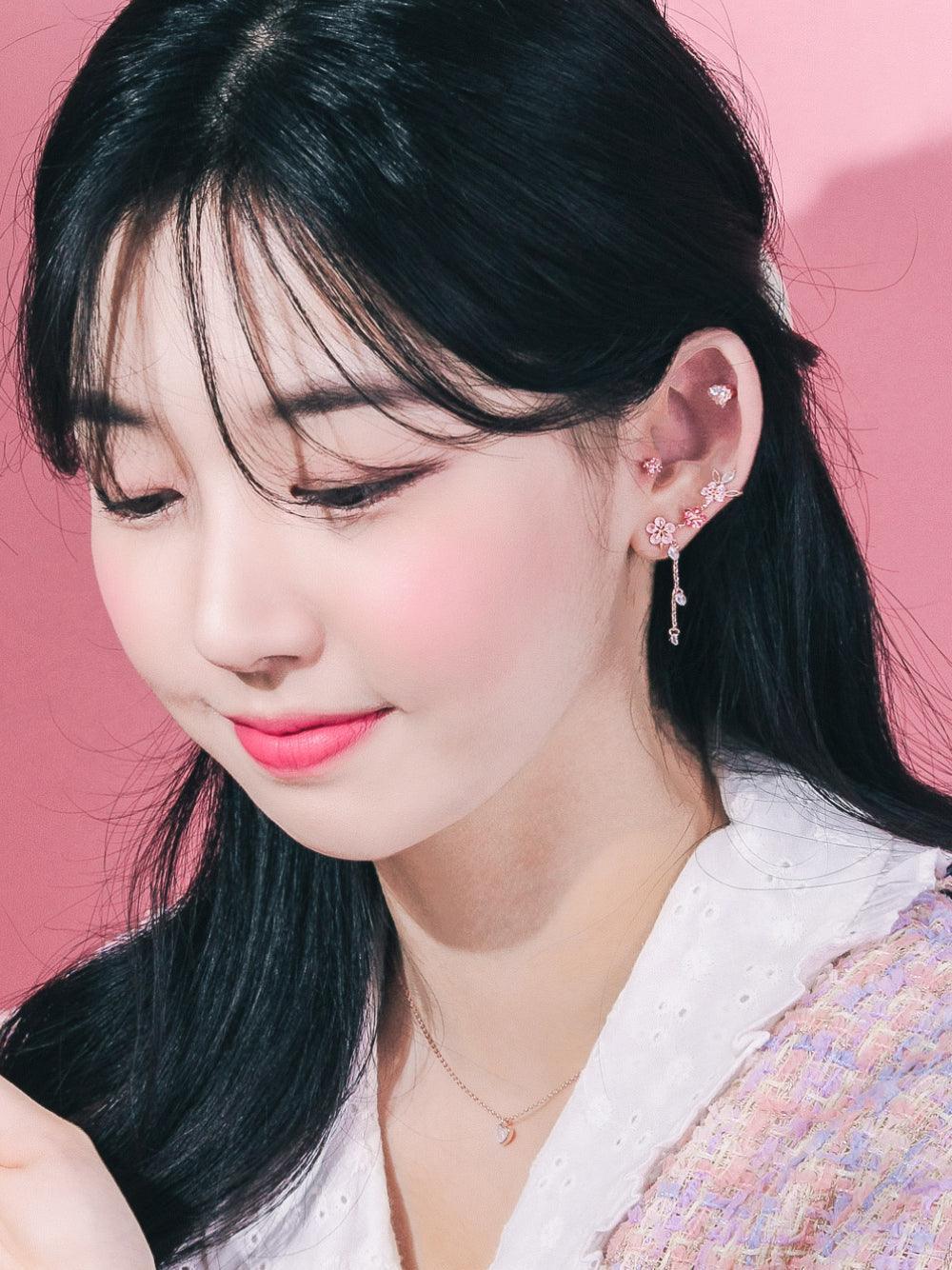 Sunny side upイヤーカフ&ピアス Earrings pink-rocket