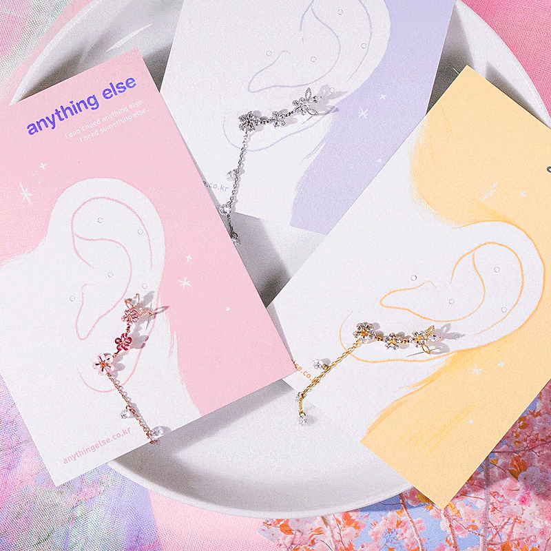 Sunny side upイヤーカフ&ピアス Earrings pink-rocket