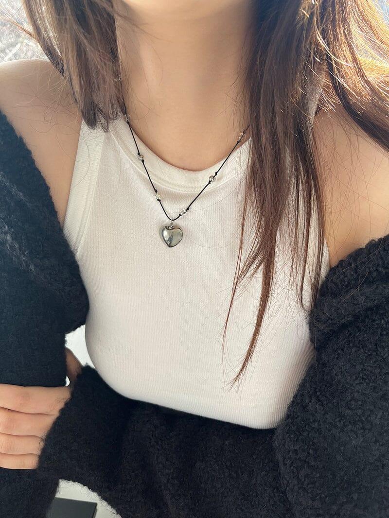 スター&ボール ミックス ハート ネックレス necklace younglong-seoul