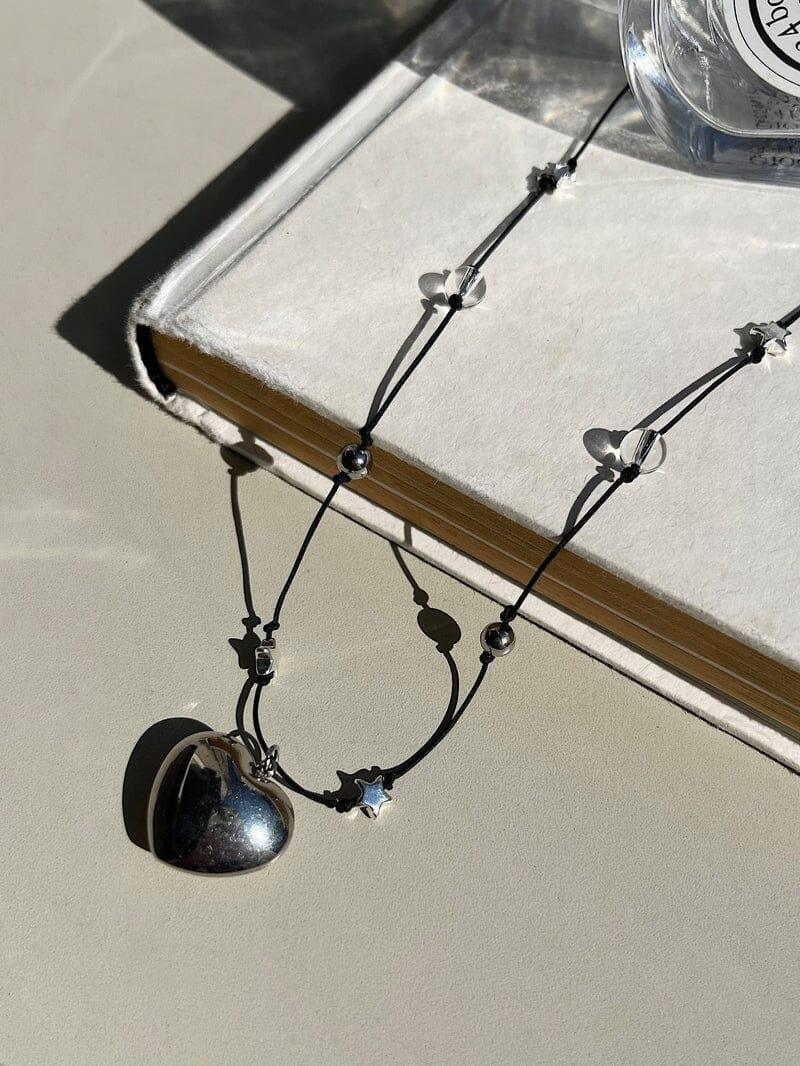 スター&ボール ミックス ハート ネックレス necklace younglong-seoul