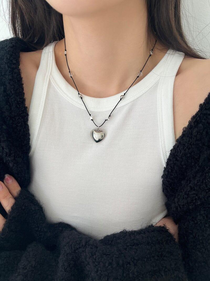 スター&ボール ミックス ハート ネックレス necklace younglong-seoul