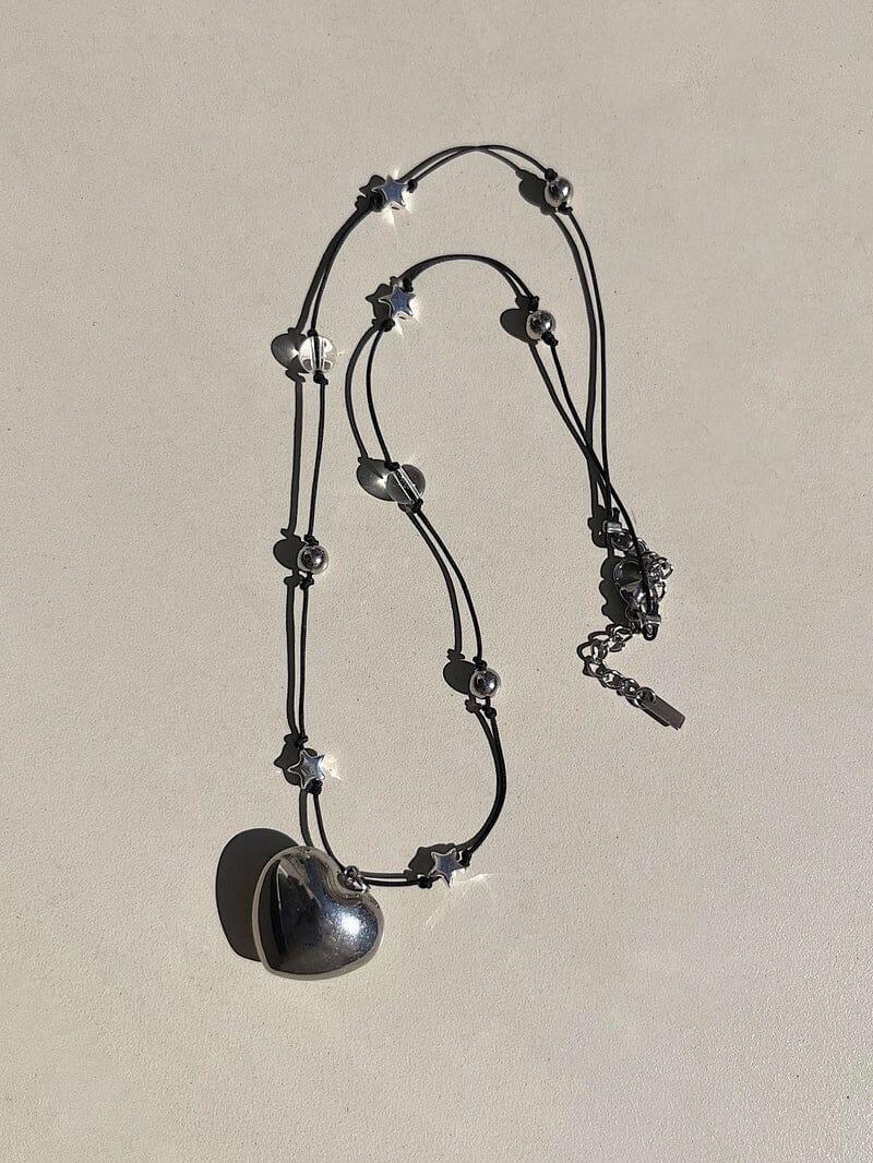 スター&ボール ミックス ハート ネックレス necklace younglong-seoul