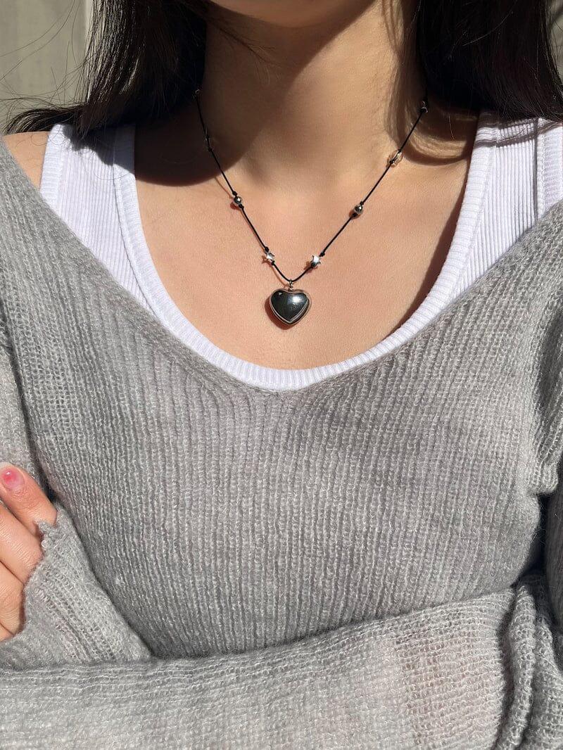 スター&ボール ミックス ハート ネックレス necklace younglong-seoul