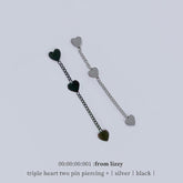 トリプルハートツーピンピアッシング Piercing from lizzy