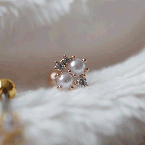 ツイン パール キュービック ピアッシング Piercing 10000won