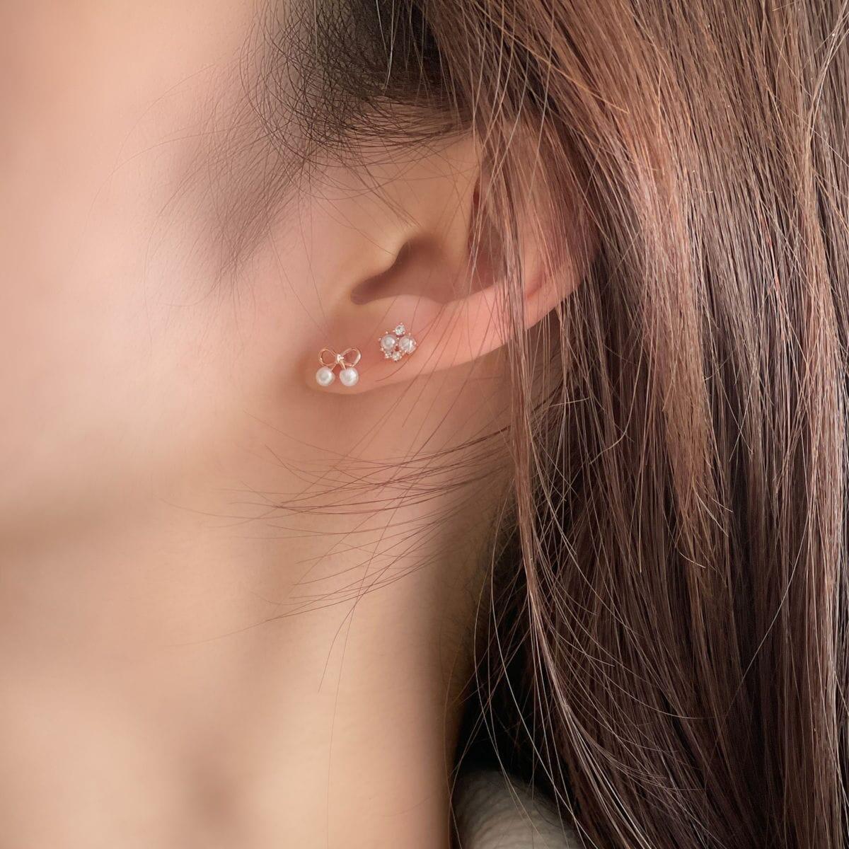 ツイン パール キュービック ピアッシング Piercing 10000won