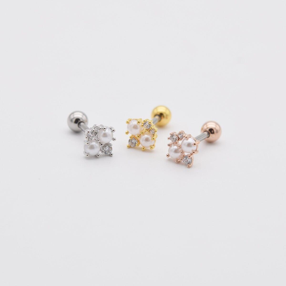 ツイン パール キュービック ピアッシング Piercing 10000won