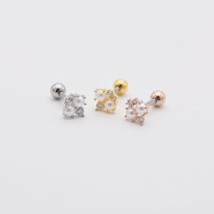 ツイン パール キュービック ピアッシング Piercing 10000won