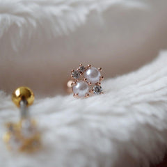 ツイン パール キュービック ピアッシング Piercing 10000won