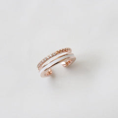 ツーカラーツーライン・イヤーカフ Earcuffs bling moon